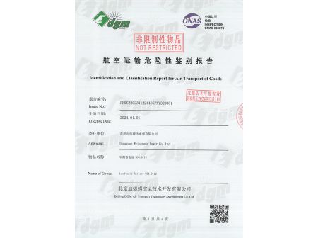 运输危险性鉴别报告书